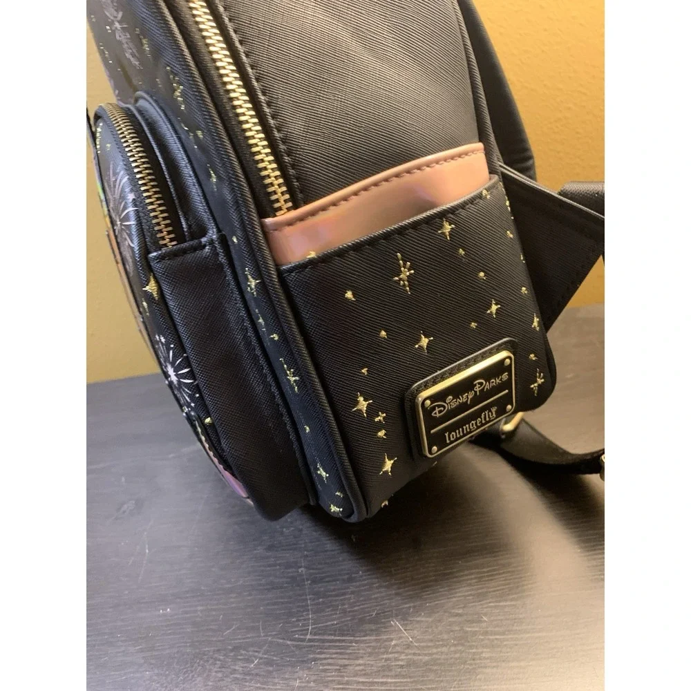 Loungefly Disney Parks Walt Disney World 50th Anniversary Mini Backpack Black